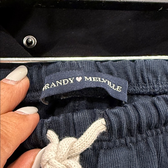 Brandy Melville sweatpants high rise  Navy Blue Drawstring Pants - Picture 6 of 6